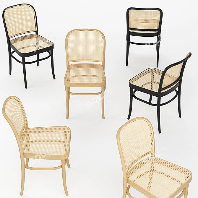 Modern Hoffmann Dining Chair 3D model image 4