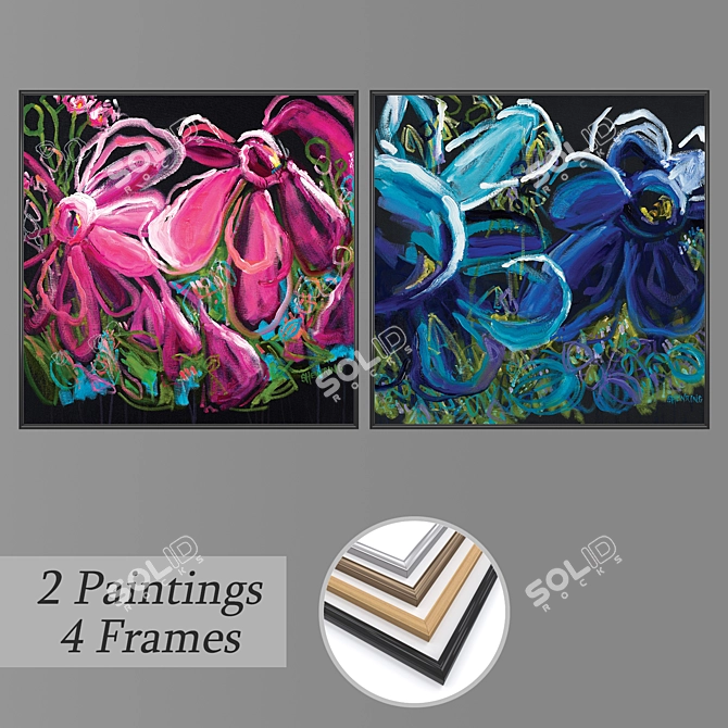 Artistic Wall Decor Set 3D model image 1