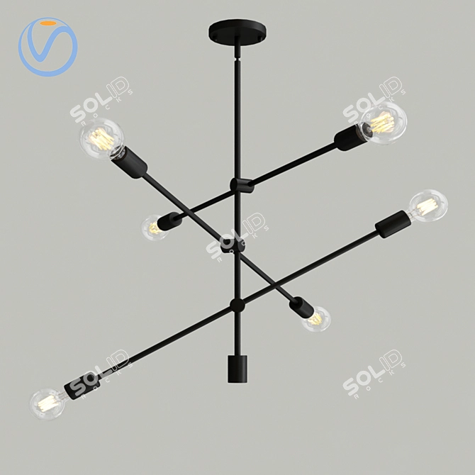 Elegant Mobile Chandelier - 75cm 3D model image 1