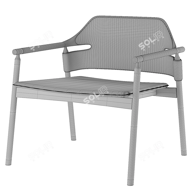 Suite AP L CU Lounge Armchair: Modern Comfort for Ultimate Relaxation 3D model image 3