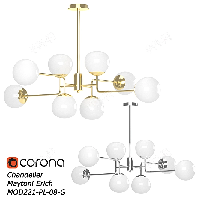 Elegant Erich Chandelier - MOD221-PL-08-G 3D model image 1