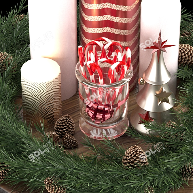 Festive Tabletop Holiday Decoration 3D model image 3