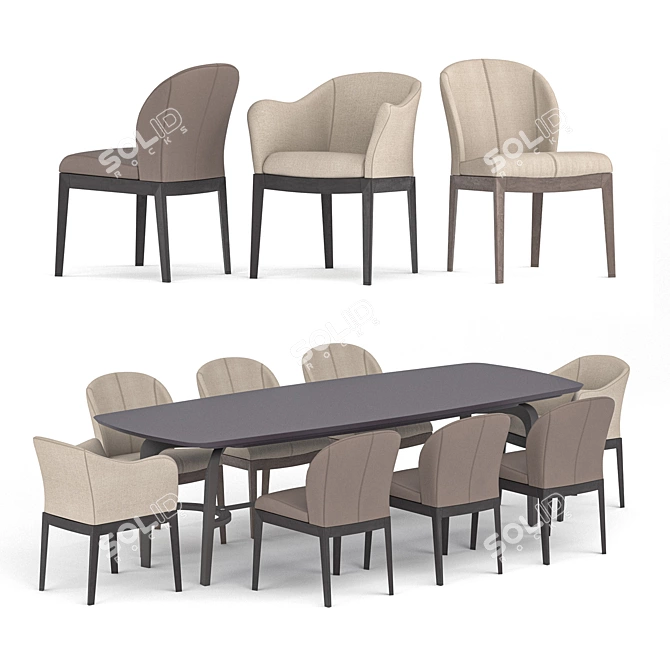 Giorgetti Normal Set: Elegant Table & Chair 3D model image 1