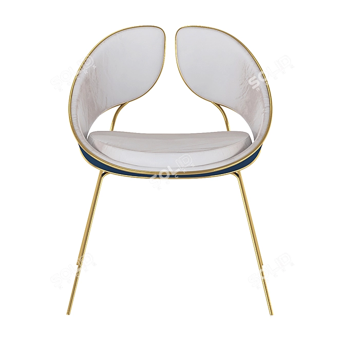 Hyoku Velvet Dining Chair 3D model image 2