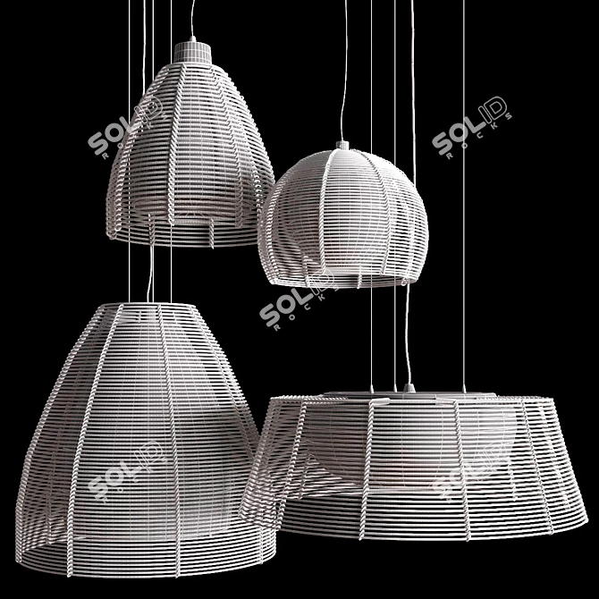 Filo Collection: Sleek and Stylish Pendant Lights 3D model image 2