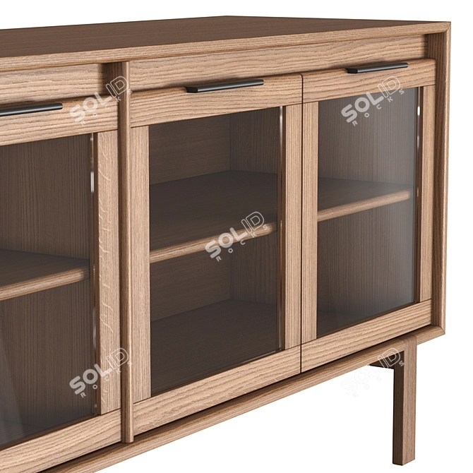 Modern JP Line 6.0 Glass Media Console 3D model image 2