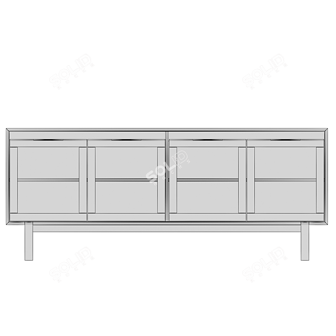 Modern JP Line 6.0 Glass Media Console 3D model image 3