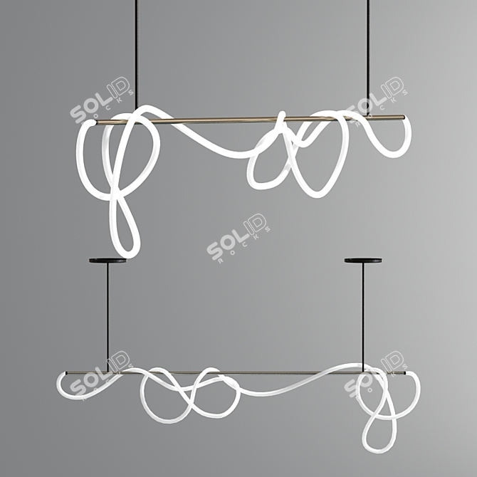 Elegant Luke Lamp Ceiling Chandelier 3D model image 2