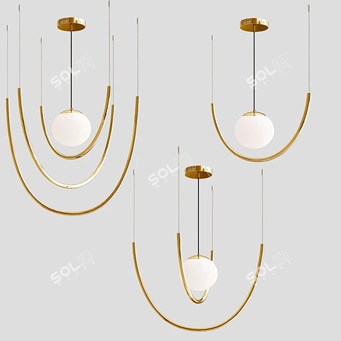Modern Gaudi Pendant Light 3D model image 1