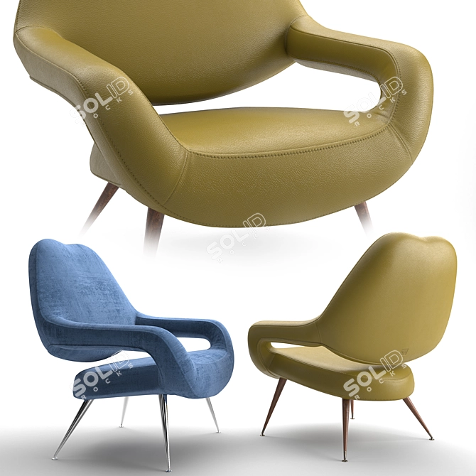 Elegant DU 55 Armchair 3D model image 3