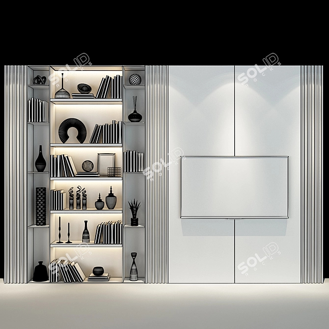 Modern TV Stand Shelf 3D model image 3