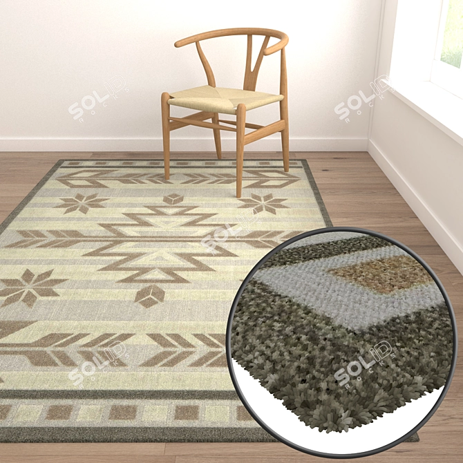 Luxury Carpet Set: High-Quality Textures and Versatile Options 3D model image 5