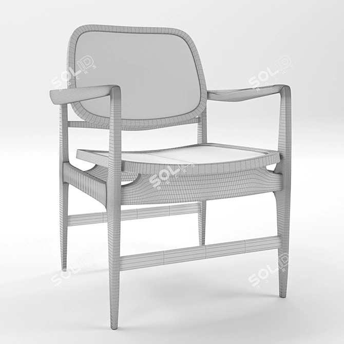 Oscar Mid-Century Armchair 3D model image 1