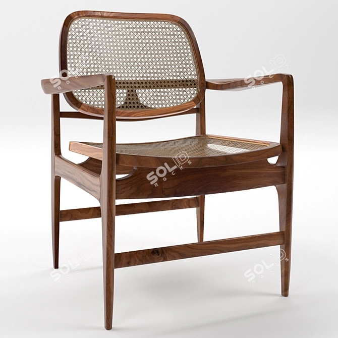 Oscar Mid-Century Armchair 3D model image 5