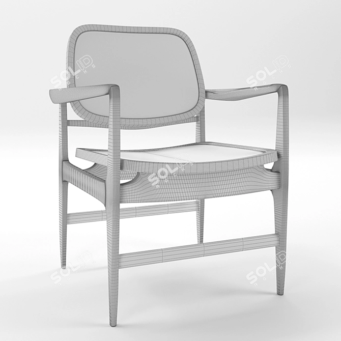 Oscar Mid-Century Armchair 3D model image 9