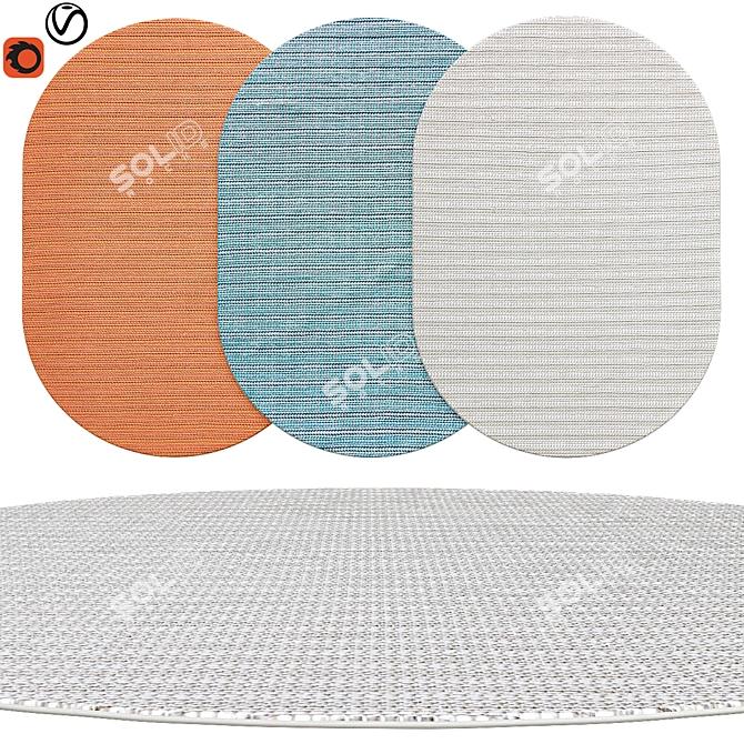 Elegant Oval Rugs | 29 3D model image 1