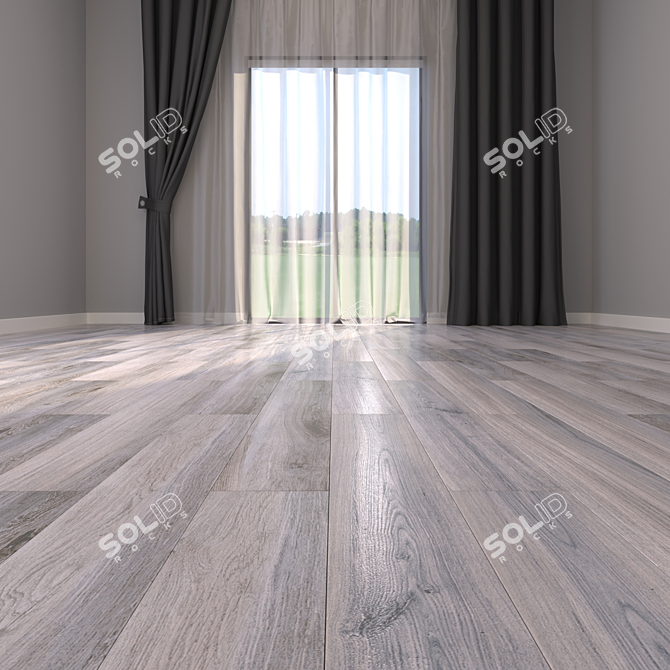 Everwood Grey Parquet Tiles - 15x90 cm 3D model image 2