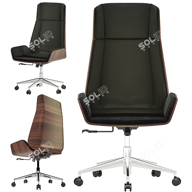 Hazel High Back Leather Chair - Elegant and Comfortable 3D model image 1