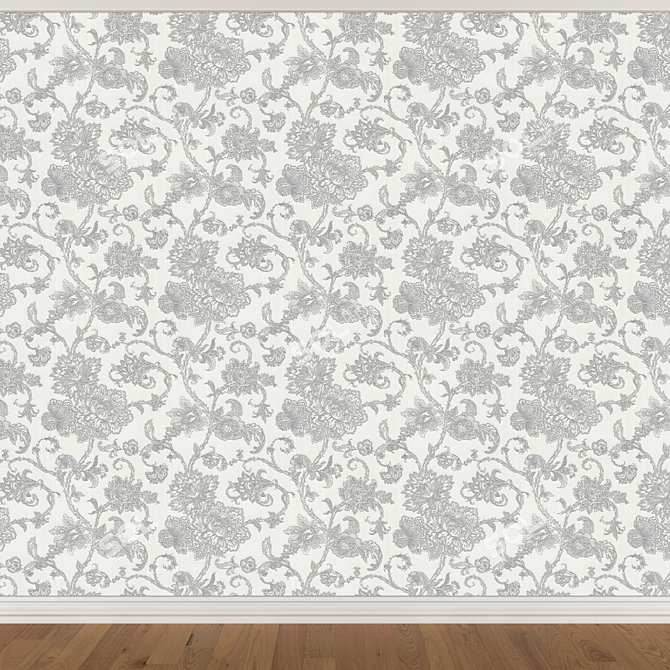 Seamless Wallpaper Set 1463 - 3 Color Options 3D model image 3