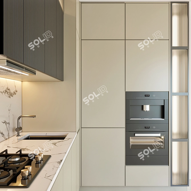 Modern Compact Kitchen Storage Solution 3D model image 3