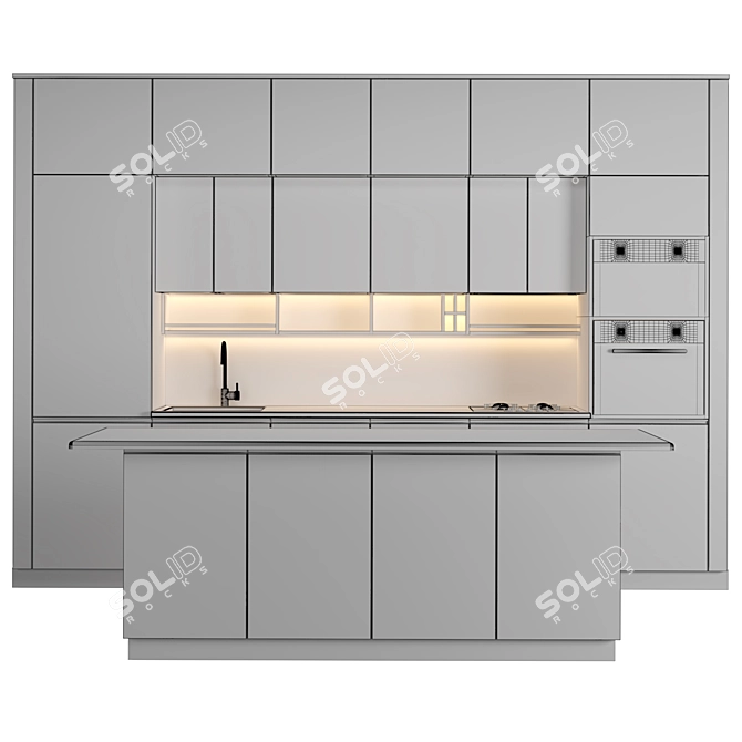 Classic Kitchen in Millimeters 3D model image 4