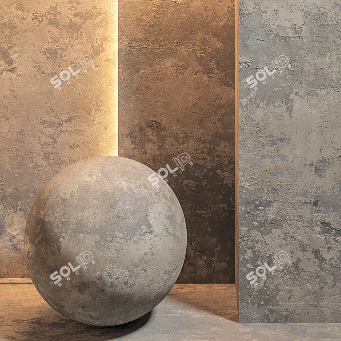 Artisanal Plaster Texture: 4K Seamless 3D model image 2