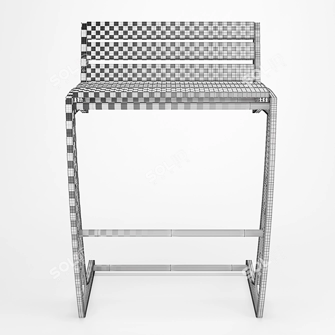 Industrial Loft Bar Stool 3D model image 4