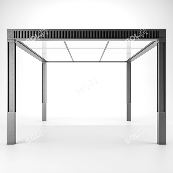 Elegant Entrance Canopy 3D model image 2