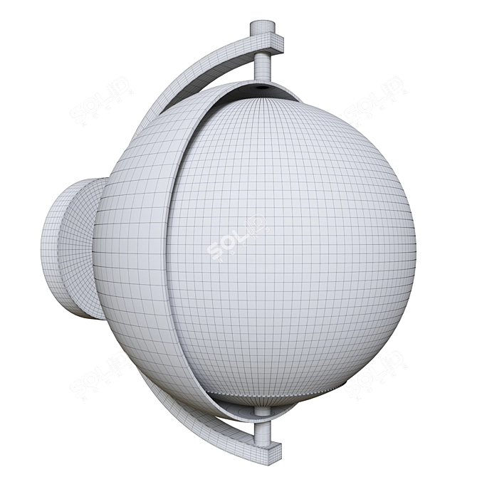 Lunar Brass Wall Sconce 3D model image 2