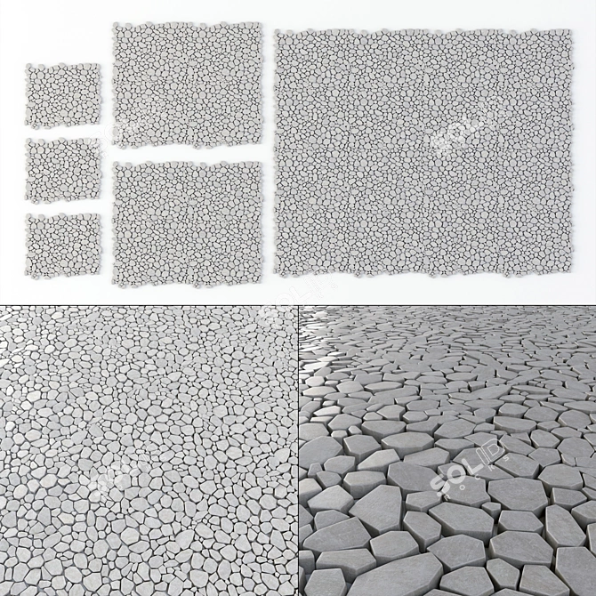 Polygonal Paving Slabs - Smooth and Textured 3D model image 1