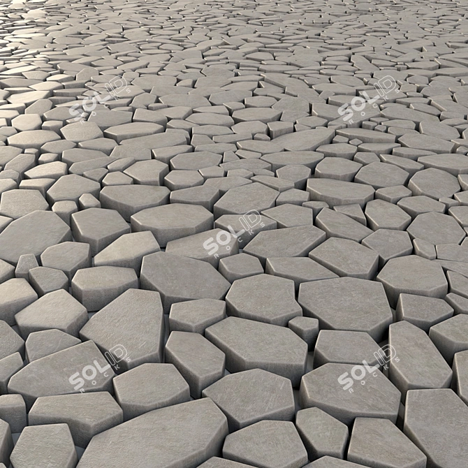 Polygonal Paving Slabs - Smooth and Textured 3D model image 2