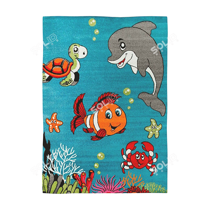 Underwater World Kids Rug 120x170cm 3D model image 1