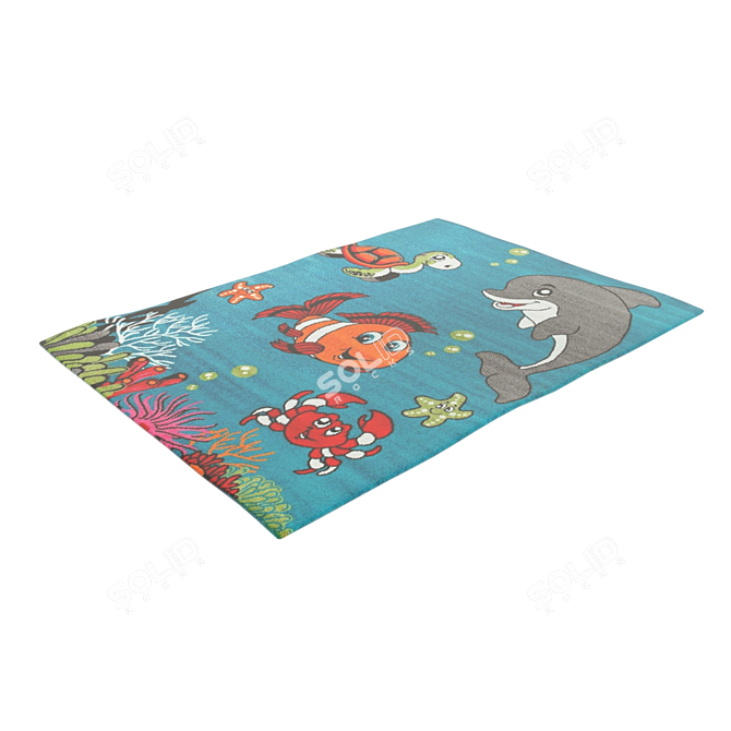 Underwater World Kids Rug 120x170cm 3D model image 2