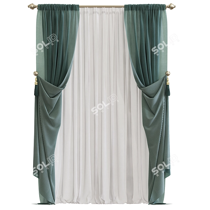 Revamped Curtain with Enhanced Design 3D model image 1