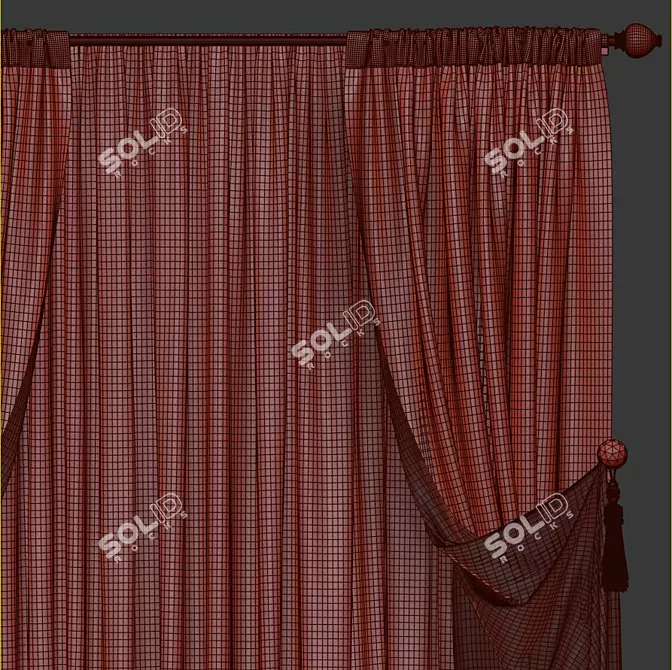 Revamped Curtain with Enhanced Design 3D model image 3