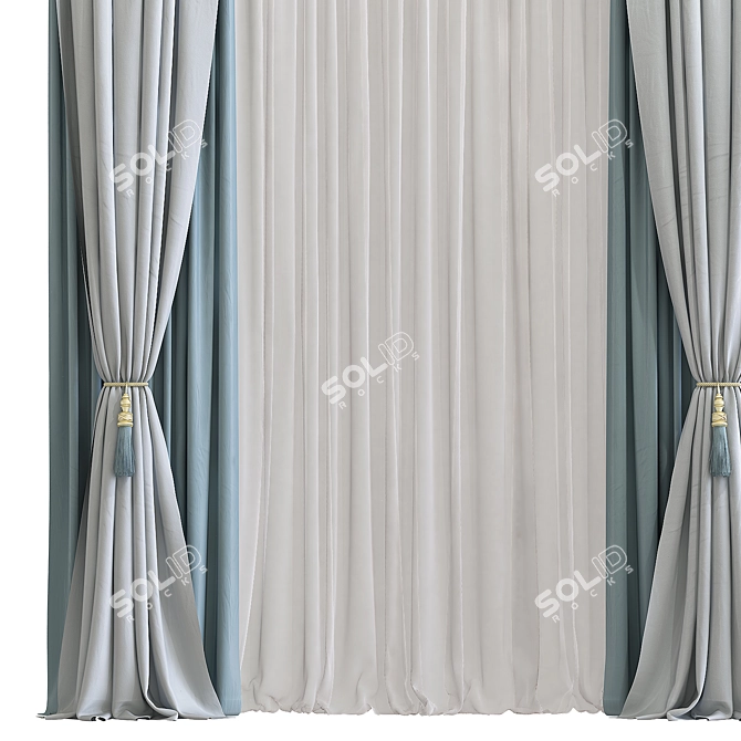 Revamp Your Space with Curtain 748 3D model image 2