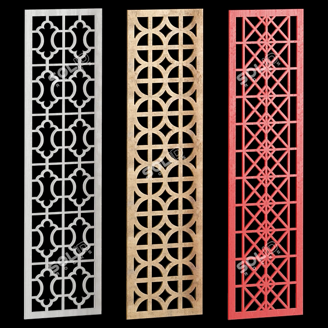 Decorative Panel Set: Beautifully Crafted and Versatile 3D model image 1