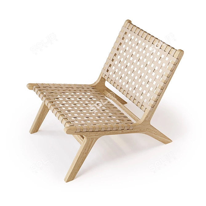 Handcrafted DIY Armchair 3D model image 3
