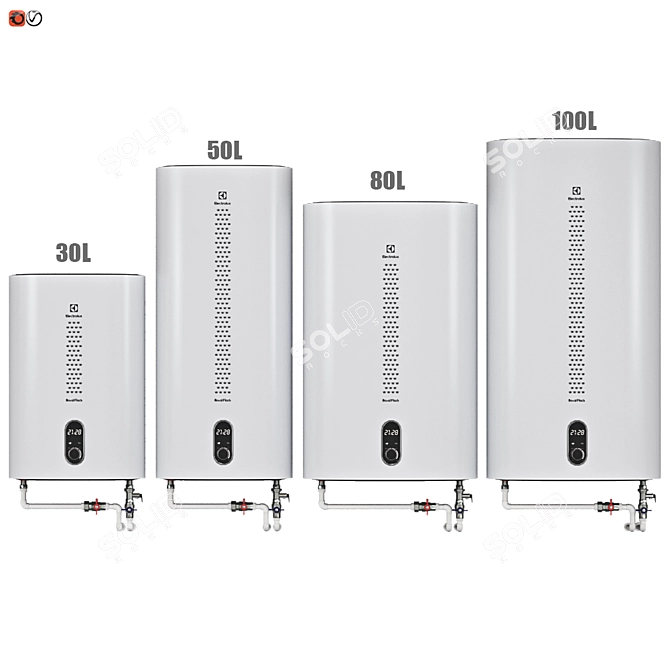 Efficient Water Heater Set 3D model image 1