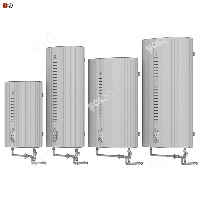 Efficient Water Heater Set 3D model image 3