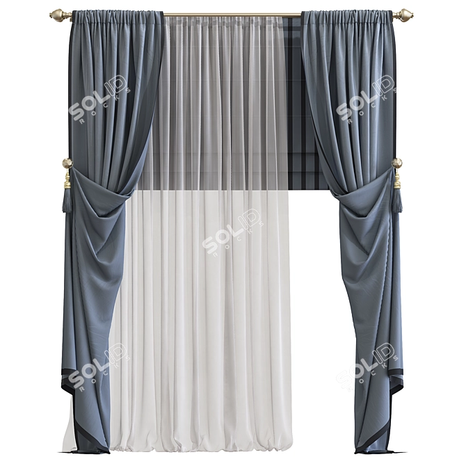 Revamp Your Space with Curtain 749 3D model image 1