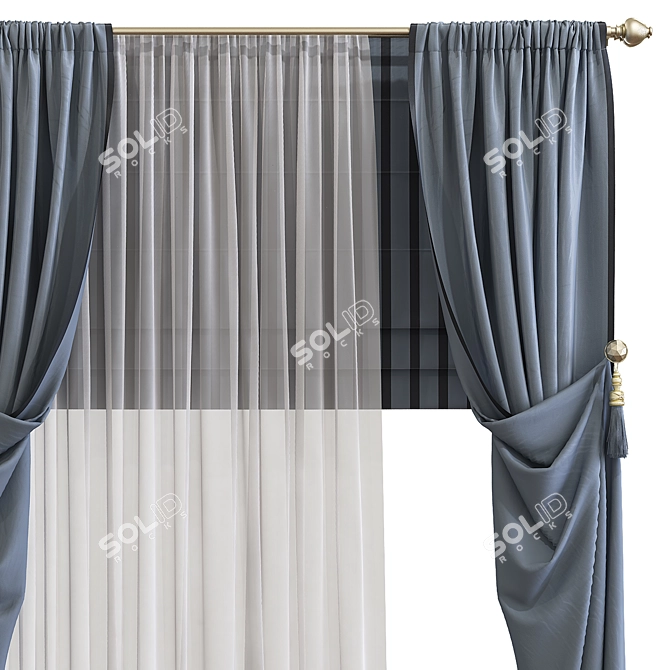 Revamp Your Space with Curtain 749 3D model image 2