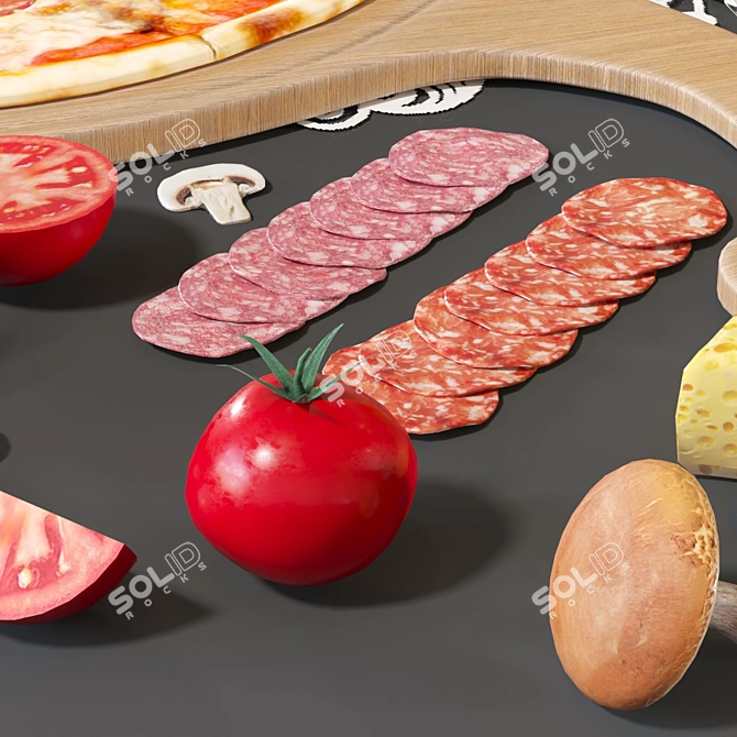 Title: Delicious Pizza Model for Unreal Engine 3D model image 3