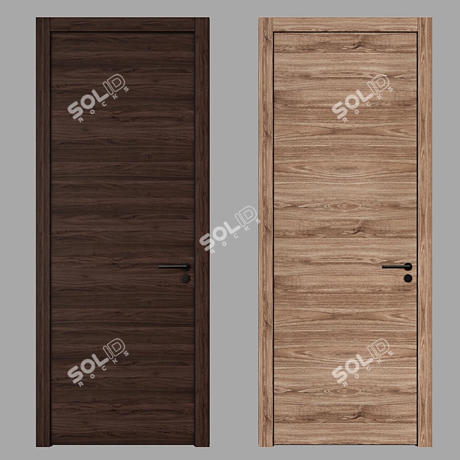 Modern Metal-Edged Interior Doors 3D model image 1