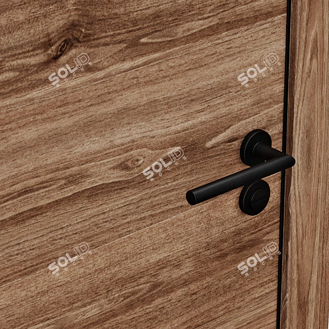 Modern Metal-Edged Interior Doors 3D model image 3