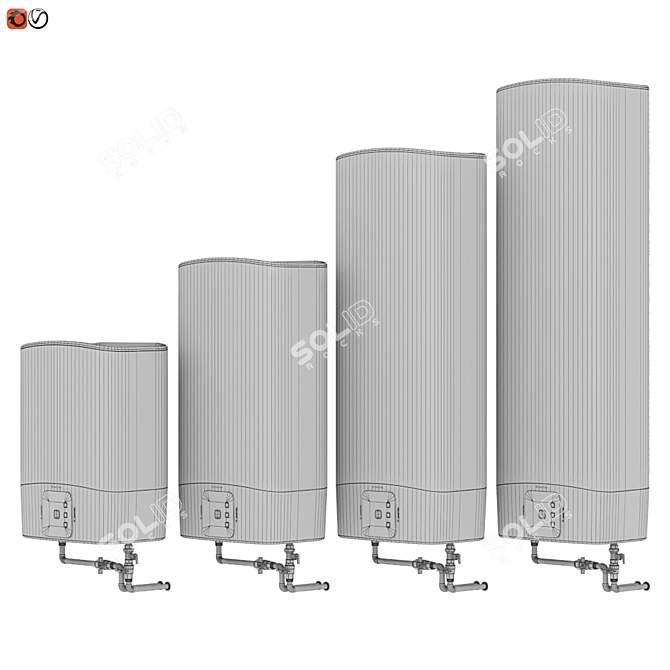 ARISTON ABS Velis EVO PW: Efficient Water Heater Set 3D model image 3