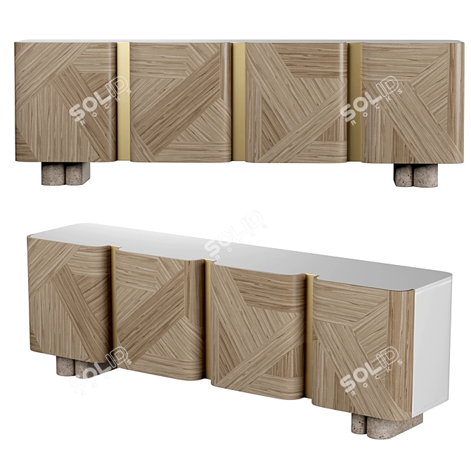 Japanese Inspired Kisho Sideboard 3D model image 1