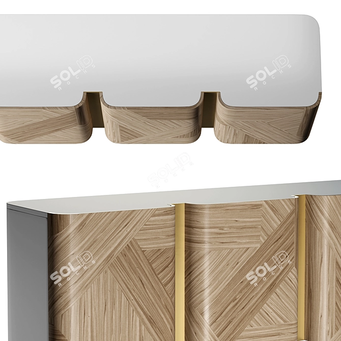Japanese Inspired Kisho Sideboard 3D model image 2