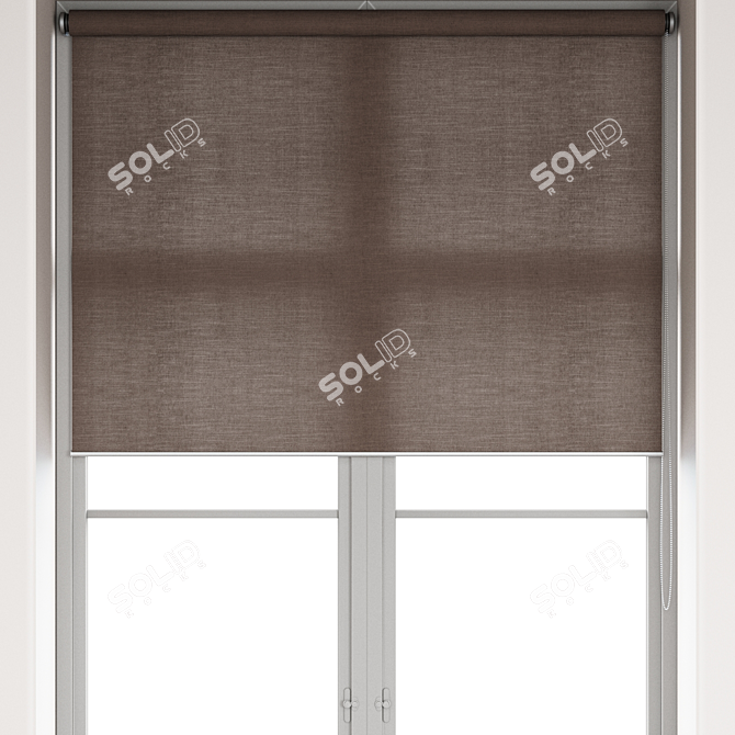 Customizable Roller Blinds - Adjust Sizes & Fabric Texture 3D model image 4