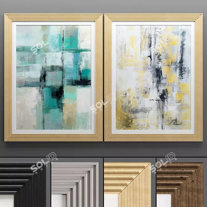 Art Frame 605 - Elegant 50x70cm Frames with 4 Textures 3D model image 1